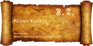 Miron Kirill névjegykártya